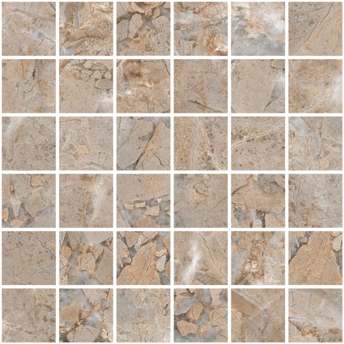 Керамогранит VITRA MARBLE-X R9 Ректификат Мозаика Дезерт РоузТерра Лаппато 5x5 K9498818LPR1VTE0