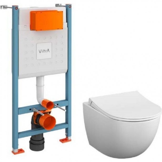 Комплект VITRA SENTO L-BOX подвесной унитаз без кнопки, сиденье тонкое с микролифтом 9830B003-7211 Комплект VITRA SENTO L-BOX подвесной унитаз без кнопки, сиденье тонкое с микролифтом 9830B003-7211