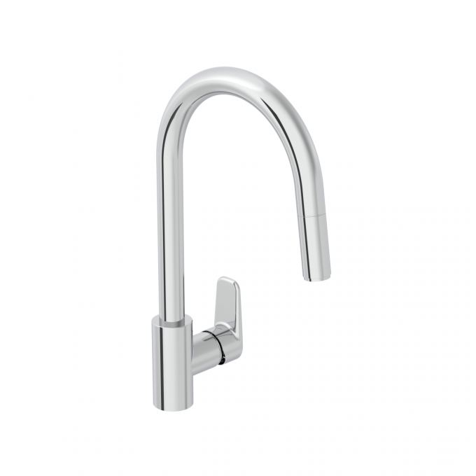 Смеситель для кухни VITRA FLOW SOFT с поворотным изливом однорычажный хром латунь A43445EXP