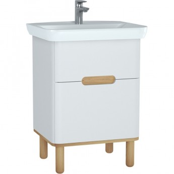 Тумба VITRA SENTO с раковиной, с 2 ящиками, 65 см, с LED подсветкой, цвет матовый белый ( ножки 61069 заказываются отдельно ) Тумба VITRA SENTO с раковиной, с 2 ящиками, 65 см, с LED подсветкой, цвет матовый белый ( ножки 61069 заказываются отдельно )